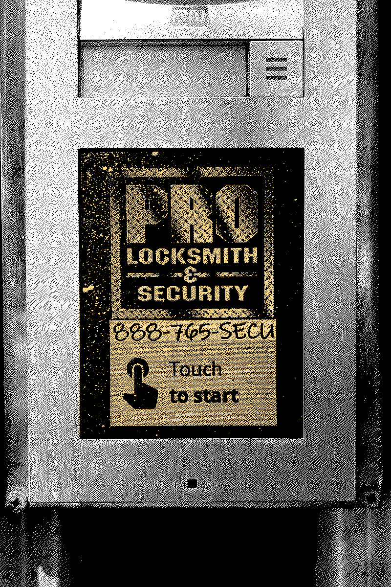 24 Hour Emergency contextual image: Locksmith/rolling gate repair ad on digital display screen